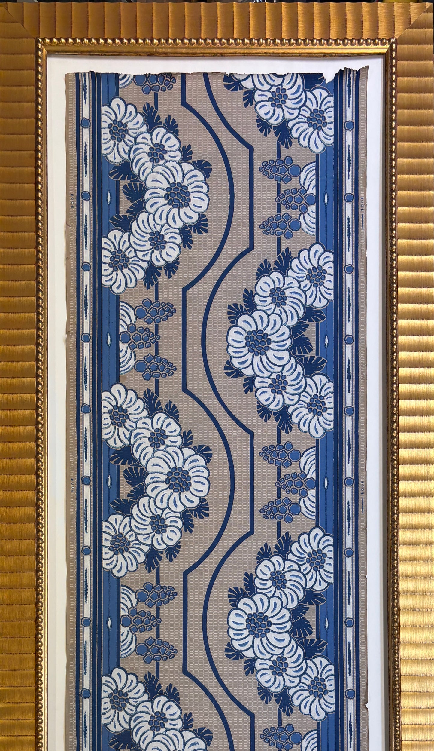 Antique French Art Deco Wallpaper Remnant