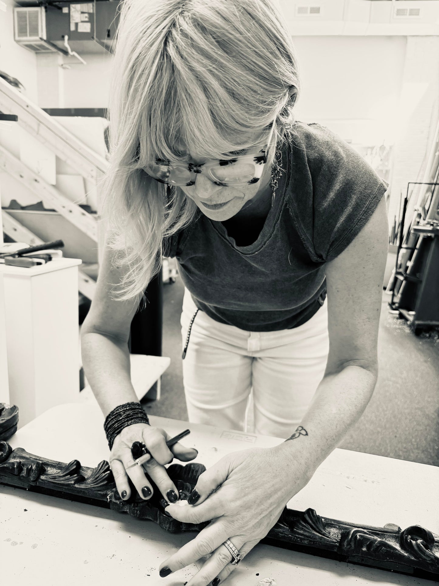 Antique Gold White Lacquered Mirror