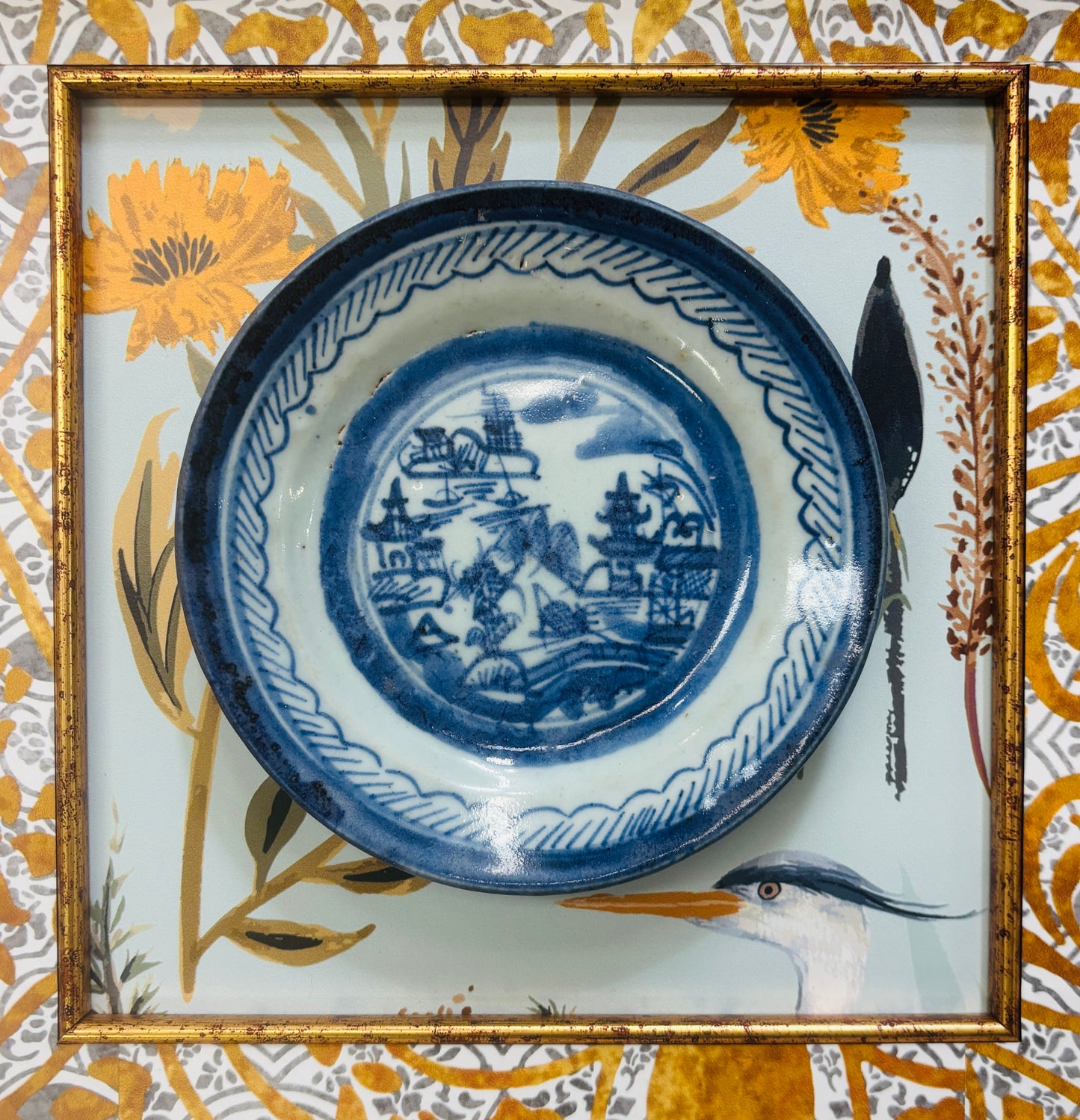 Antique Canton Plate in Custom Shadow Box III