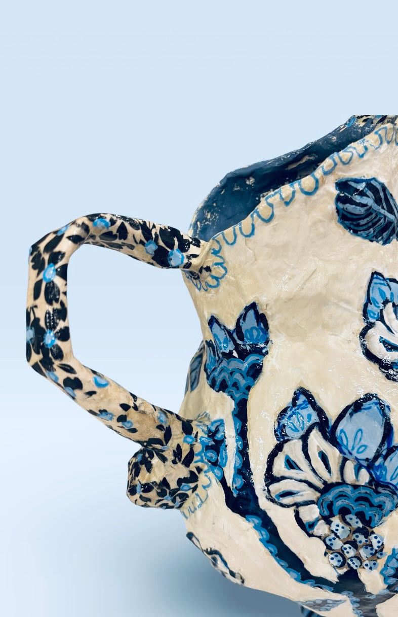 Blue Floral Vessel