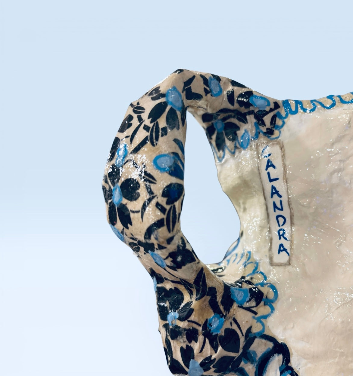 Blue Floral Vessel