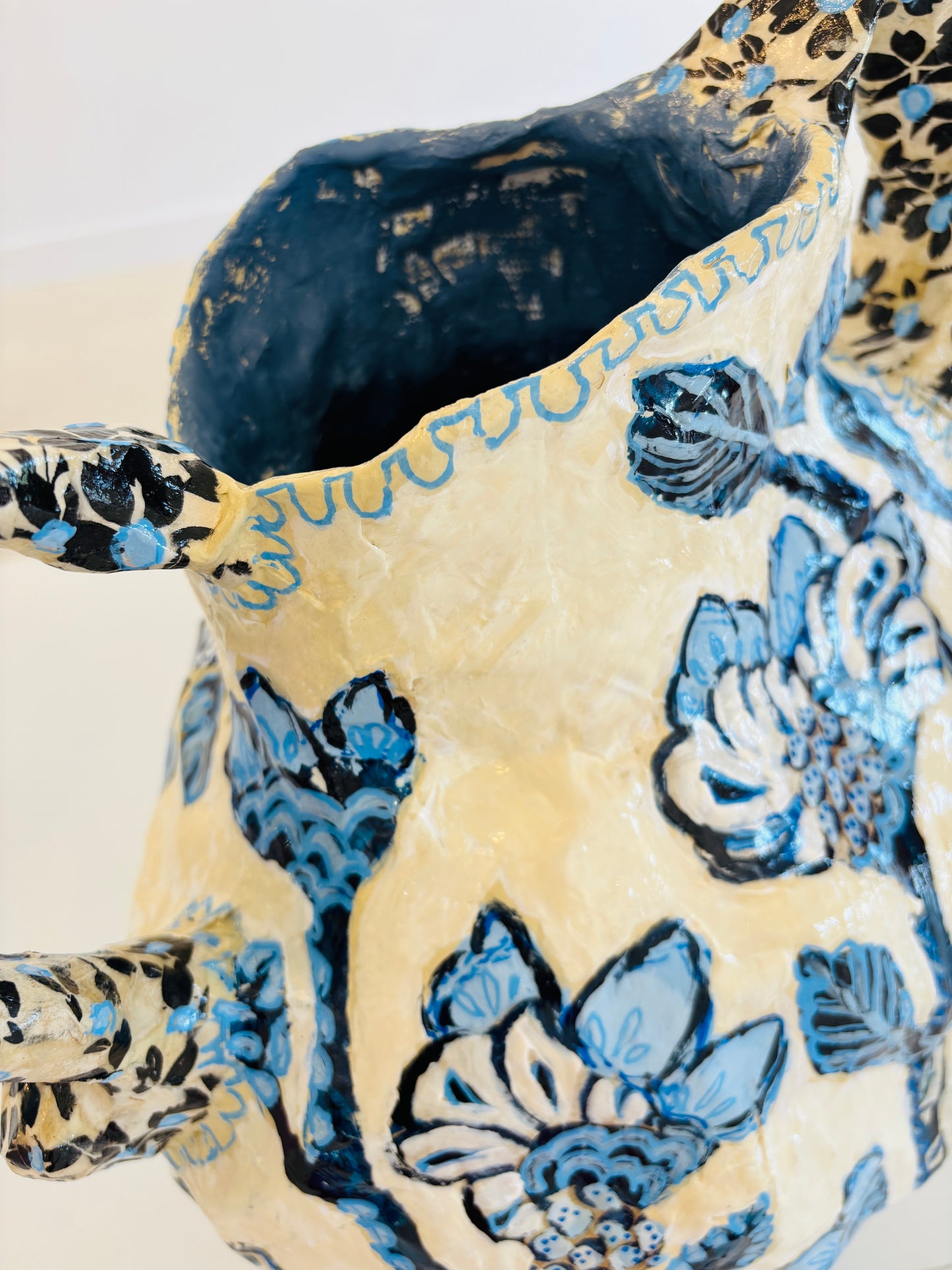 Blue Floral Vessel