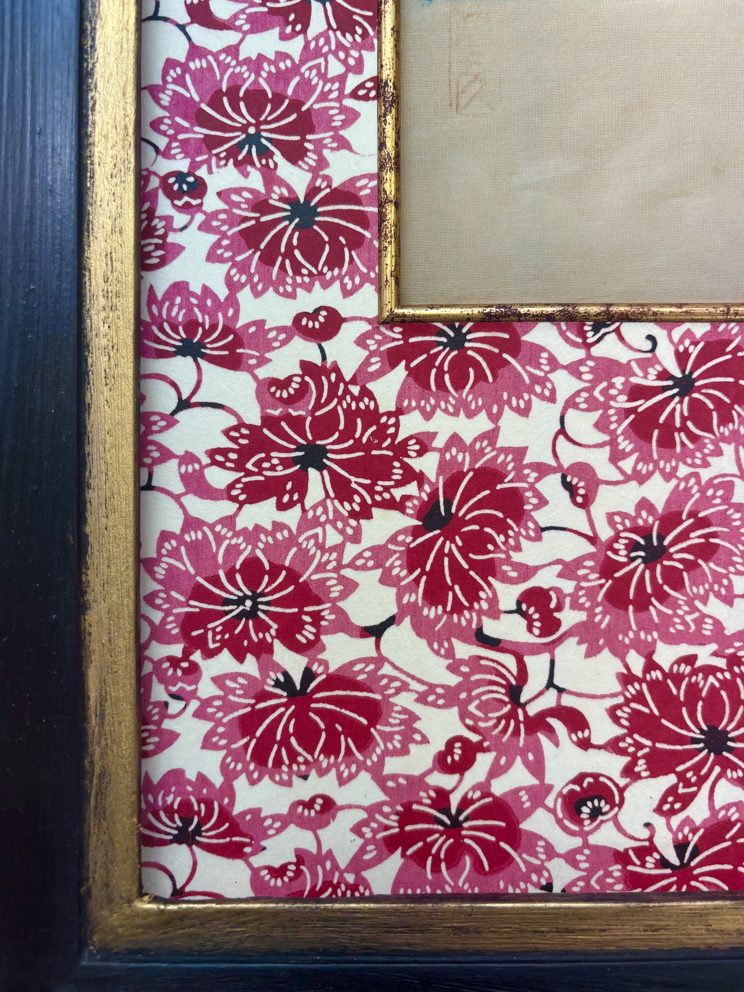 Antique Silk Painting of Geisha with Hand Puppet