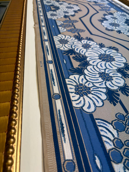 Antique French Art Deco Wallpaper Remnant