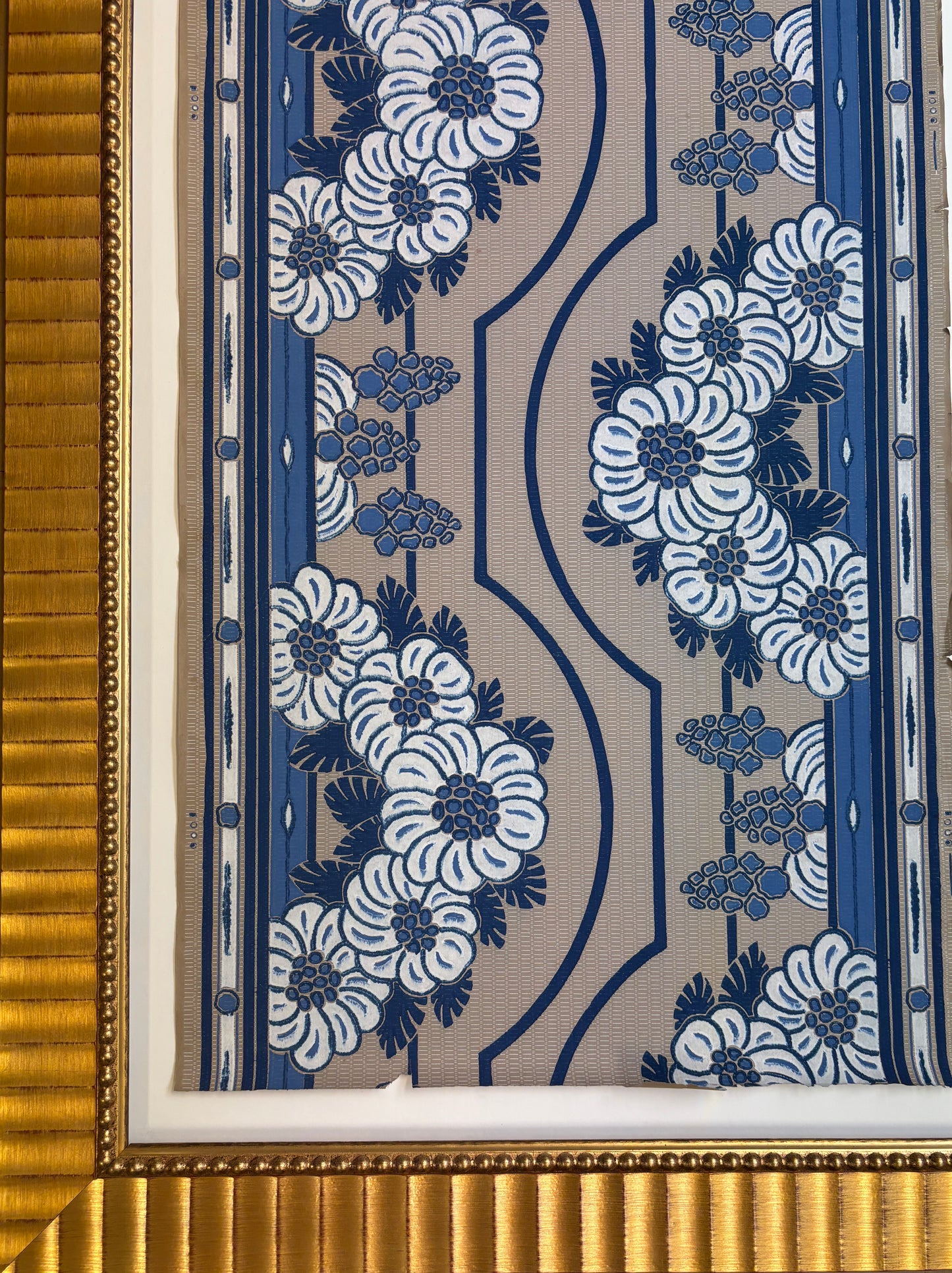 Antique French Art Deco Wallpaper Remnant