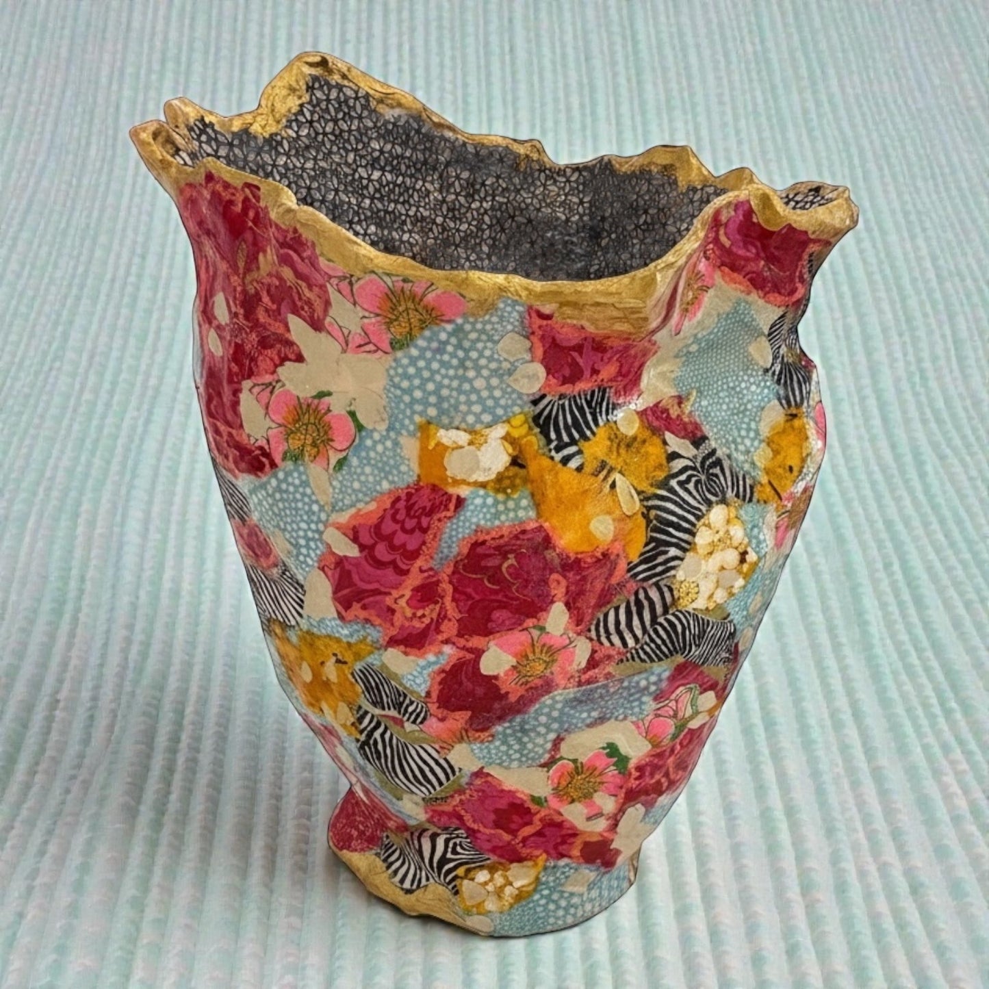 Pink and Turquoise Abstract Vessel