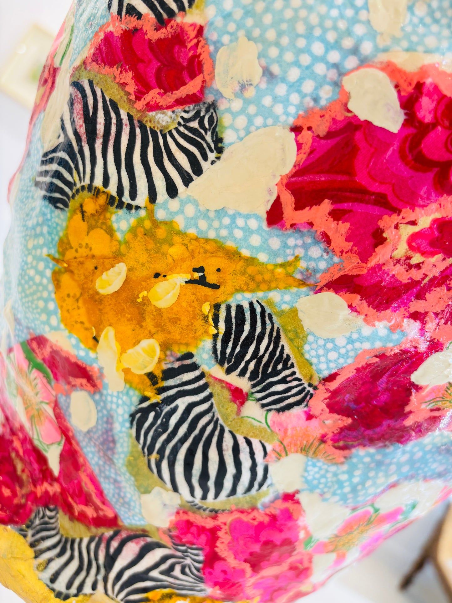 Pink and Turquoise Abstract Vessel