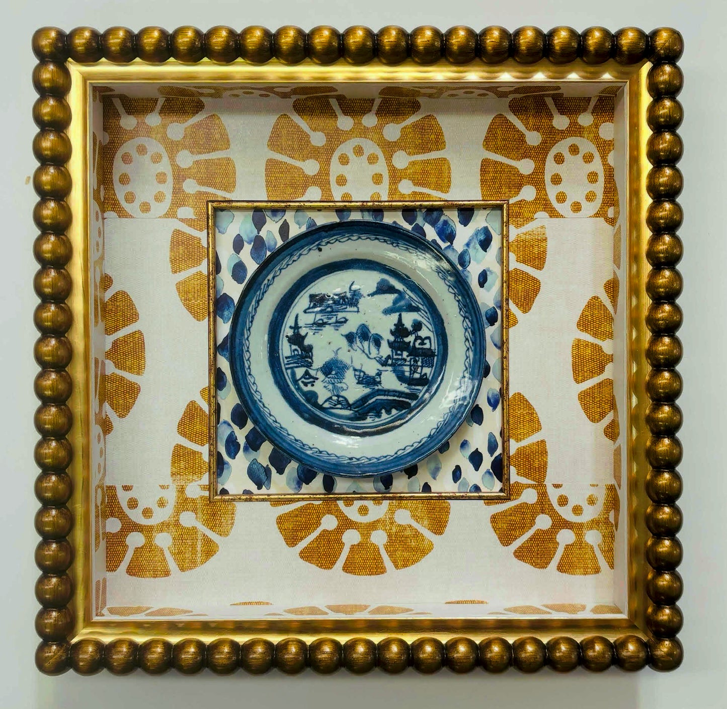 Antique Canton Plate in Custom Shadow Box I