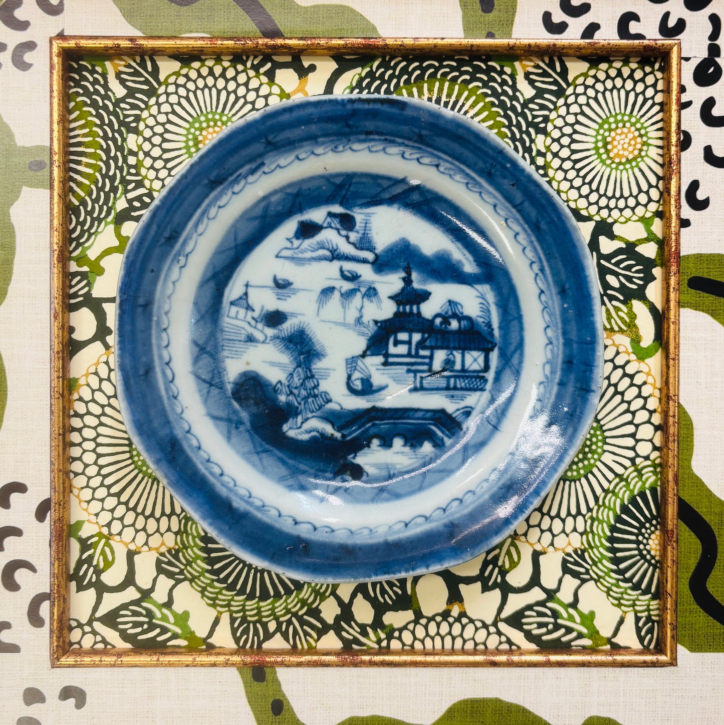 Antique Canton Plate in Custom Shadow Box II